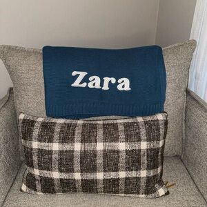 Zara Teal Knit Throw Blanket